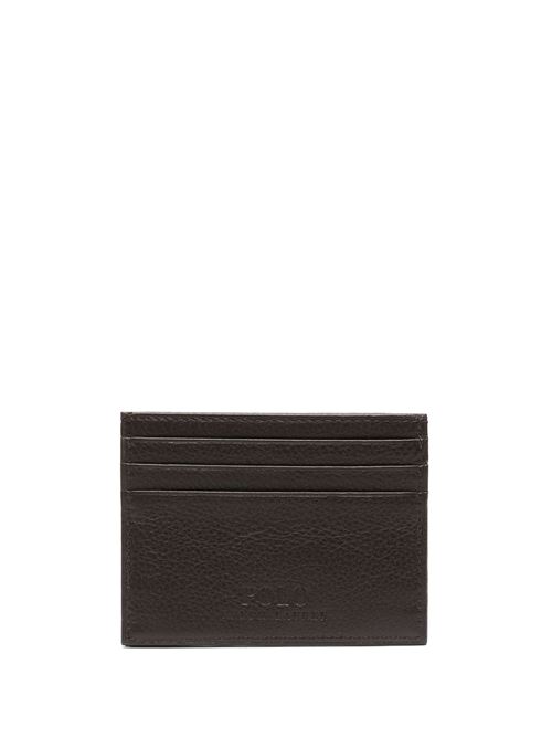 Pebbled leather card holder POLO RALPH LAUREN | 405913722001